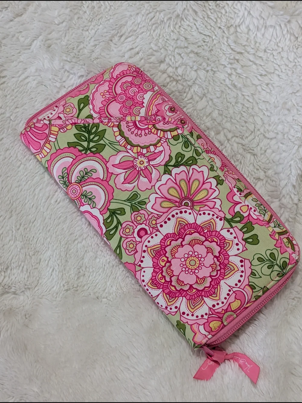 Vintage Y2K Vera Bradley Petal Pink Floral Pattern Travel Case Like New - Picture 1 of 6